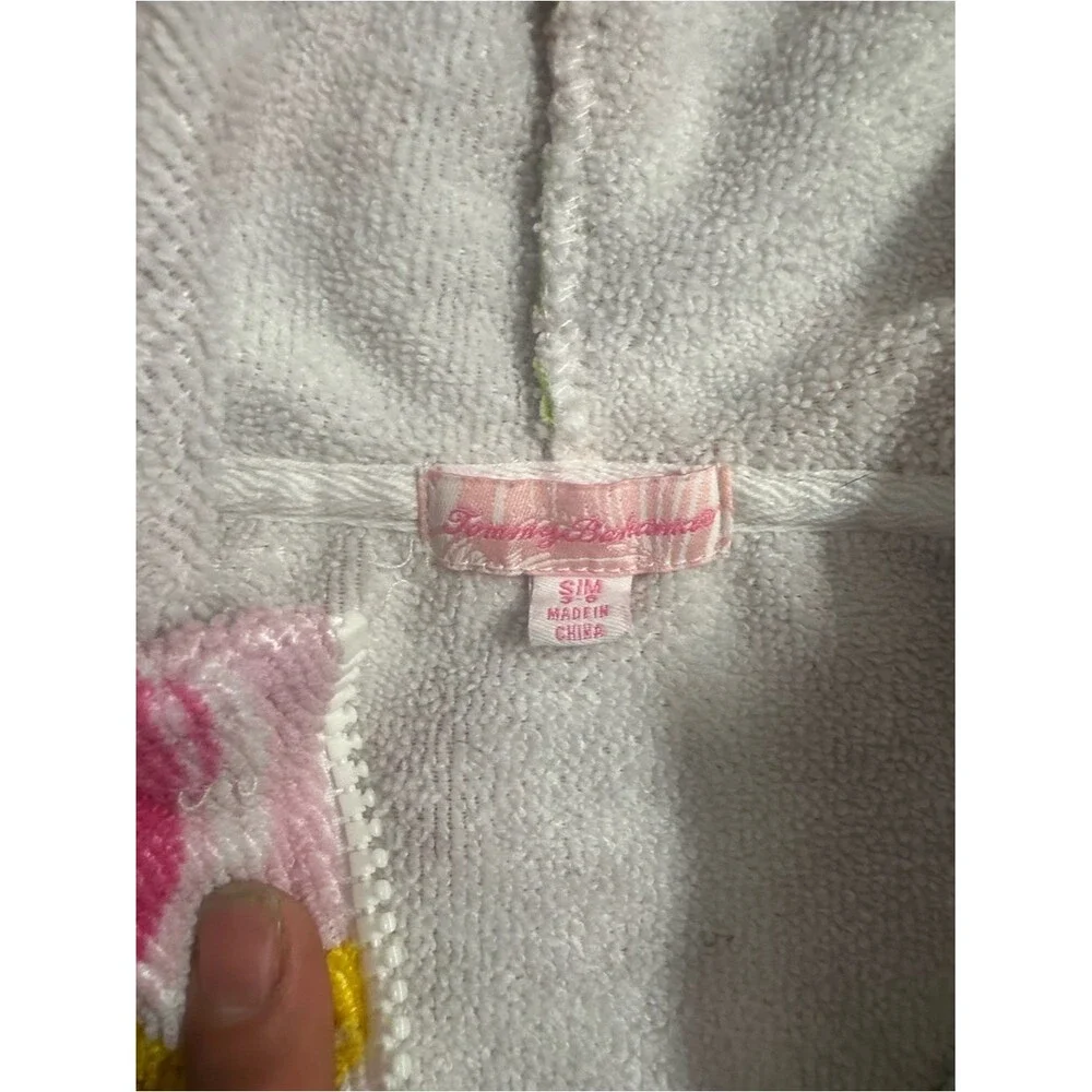 Tommy Bahama Pink Hooded Fruit-Print Kids Bath Robe